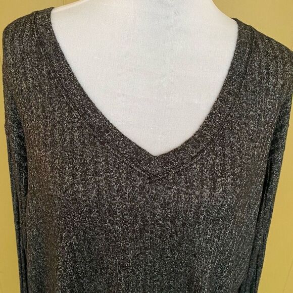 Victoria’s Secret Pink women S v-cut ribbed Longsleeve top black - Picture 3 of 9